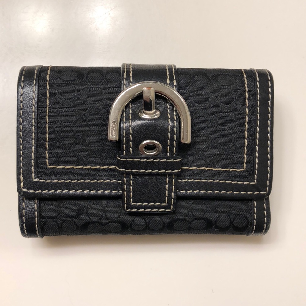 Small black coach wallet